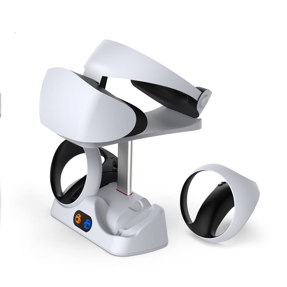 White Multifunctional Controller Charging Station with LED and Headset Holder F48307