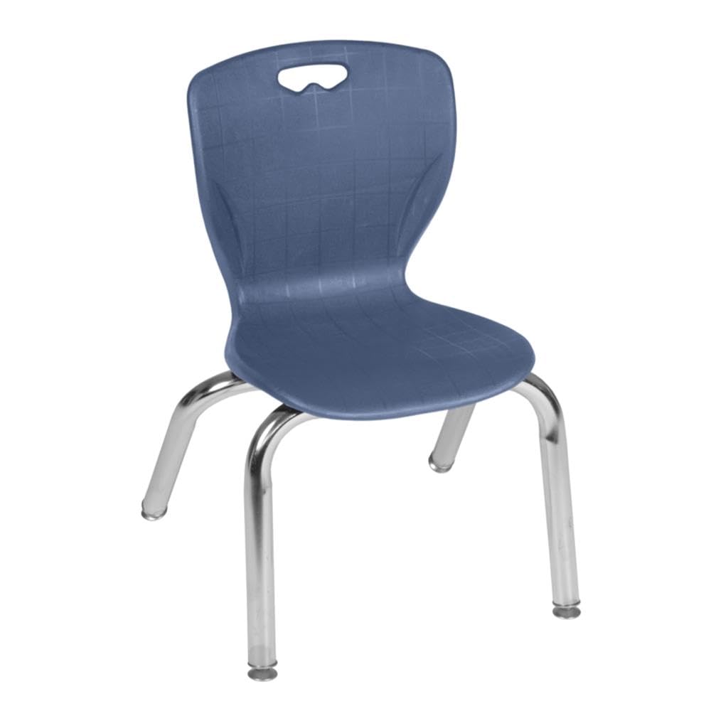 30" Square Mobile Table with 4 Blue Stackable Chairs T520