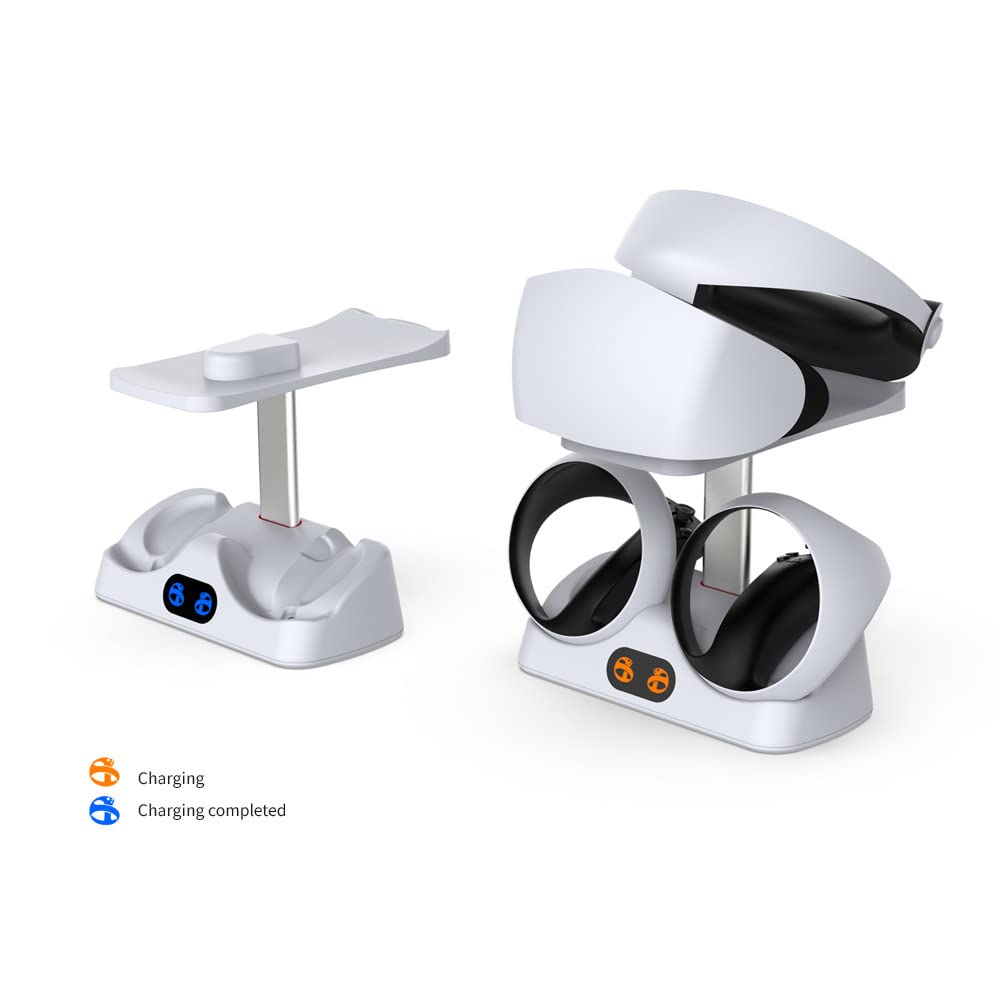 White Multifunctional Controller Charging Station with LED and Headset Holder F48307