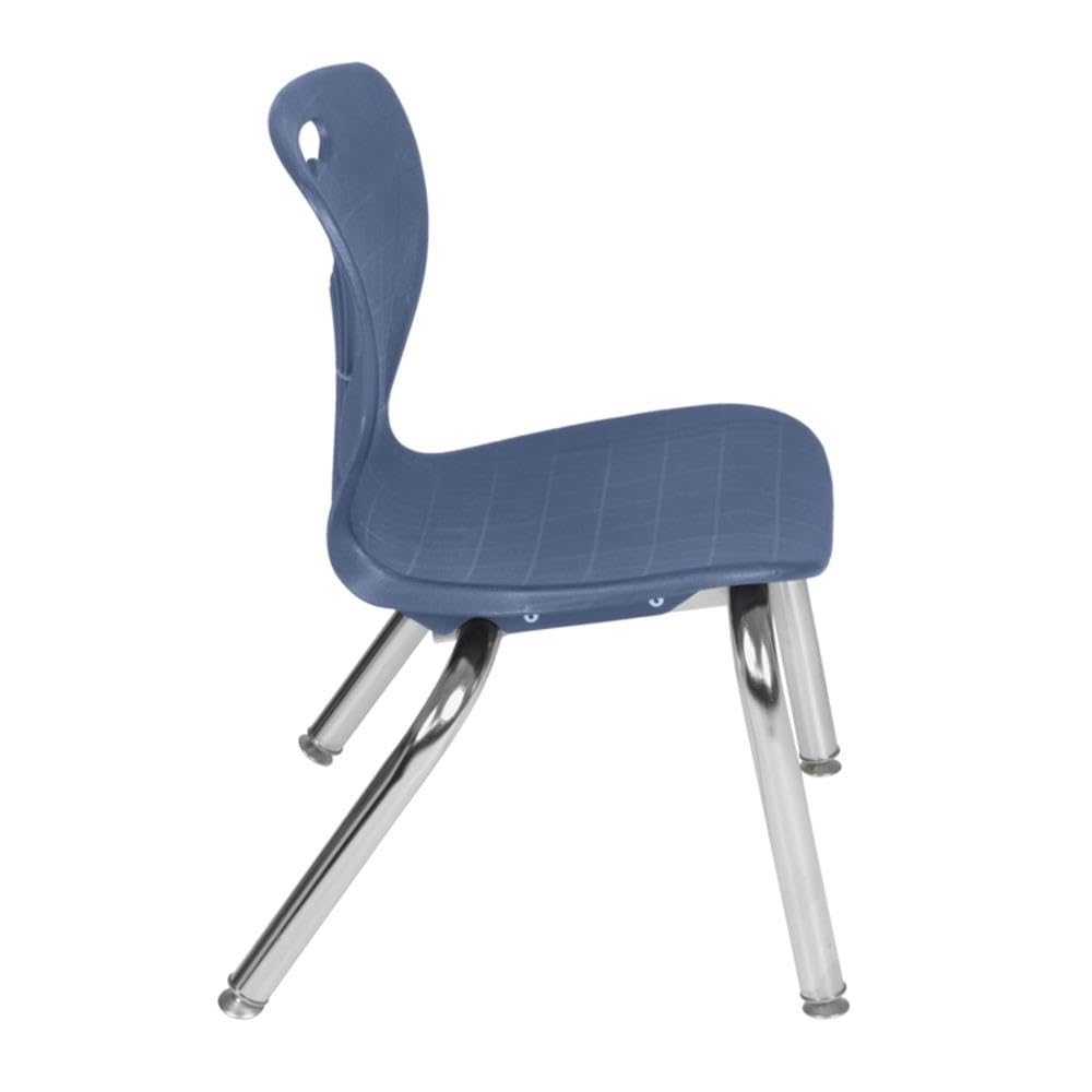 30" Square Mobile Table with 4 Blue Stackable Chairs T520