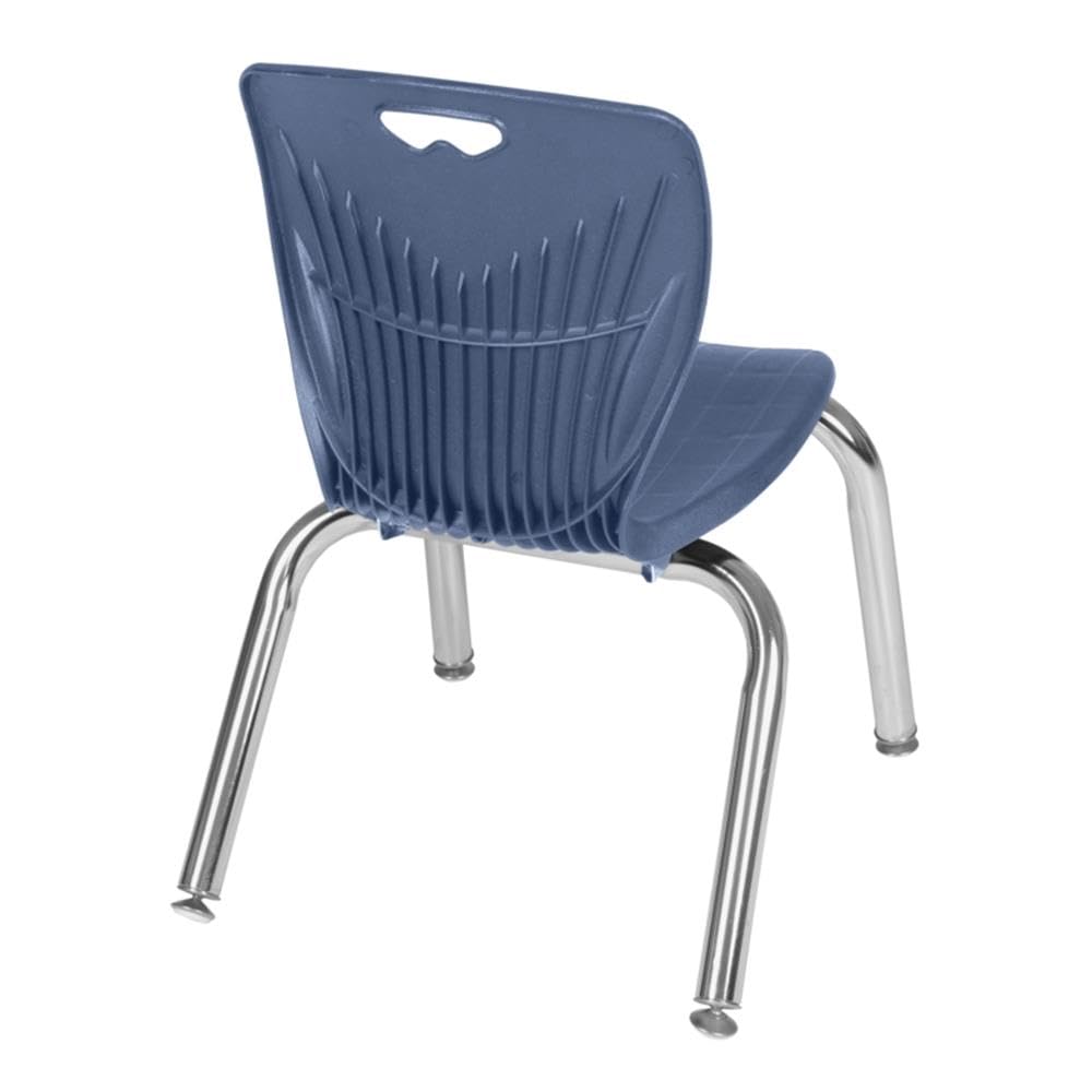 30" Square Mobile Table with 4 Blue Stackable Chairs T520