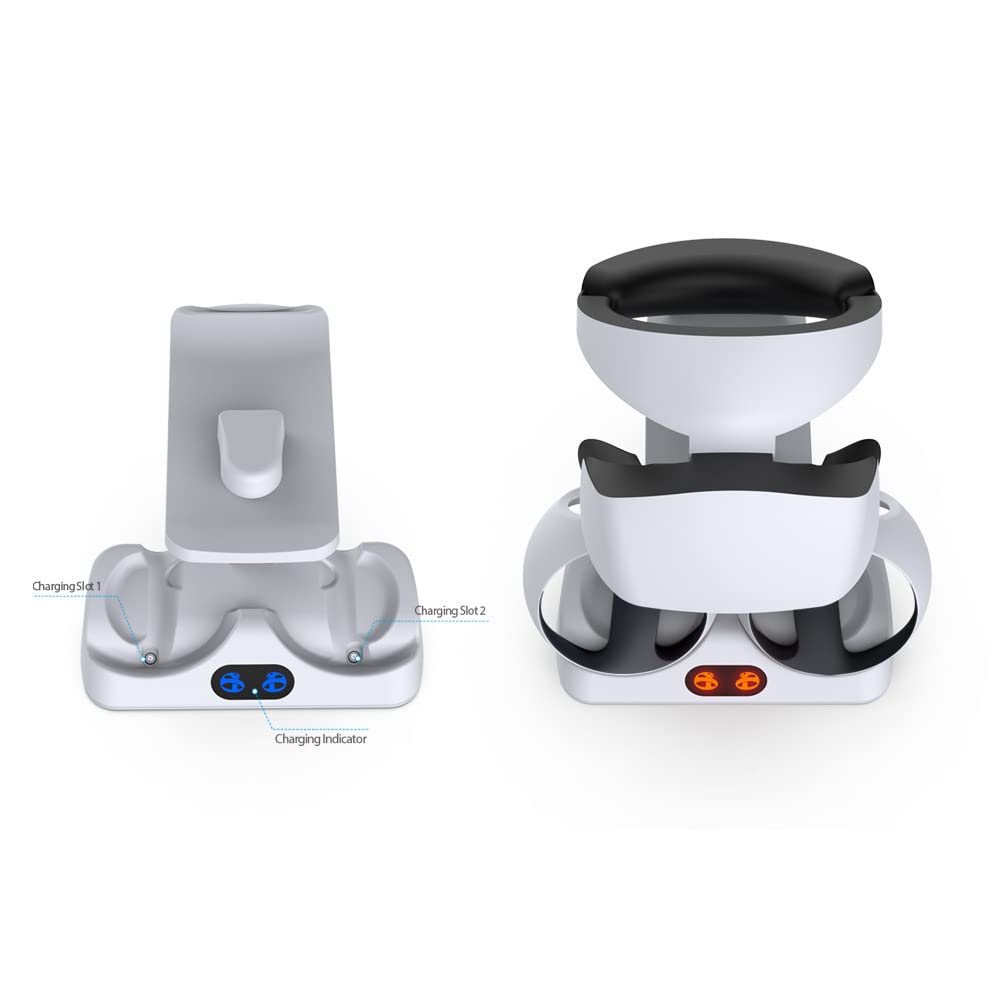 White Multifunctional Controller Charging Station with LED and Headset Holder F48307