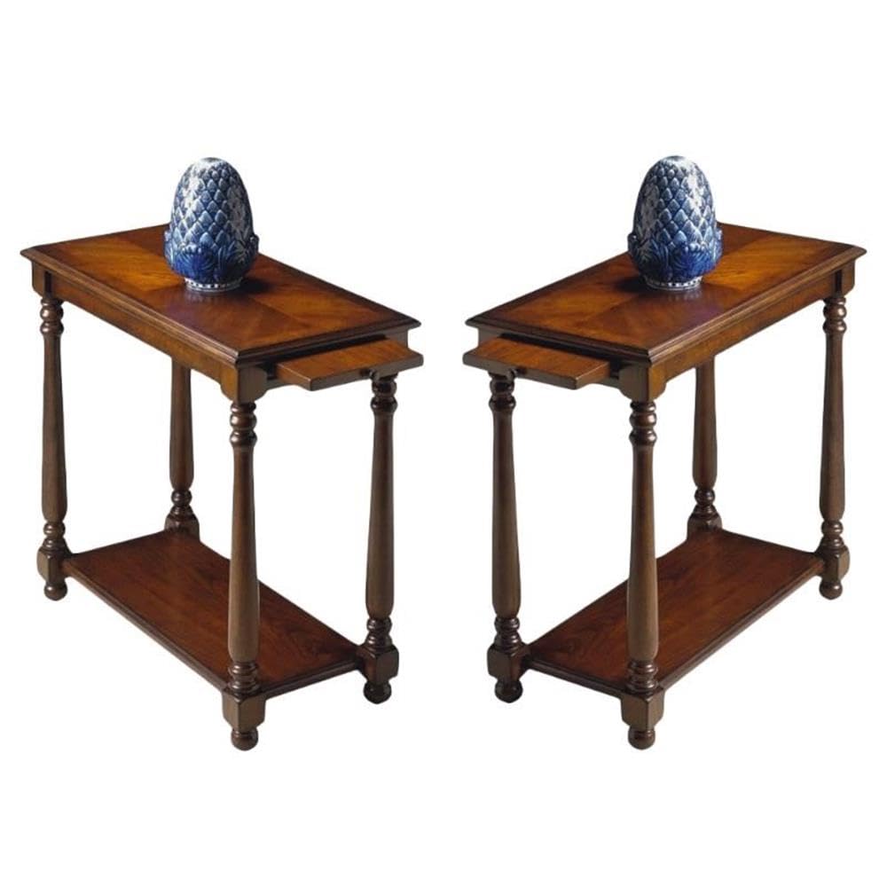 Set of 2 Cherry Chairside Table D9151