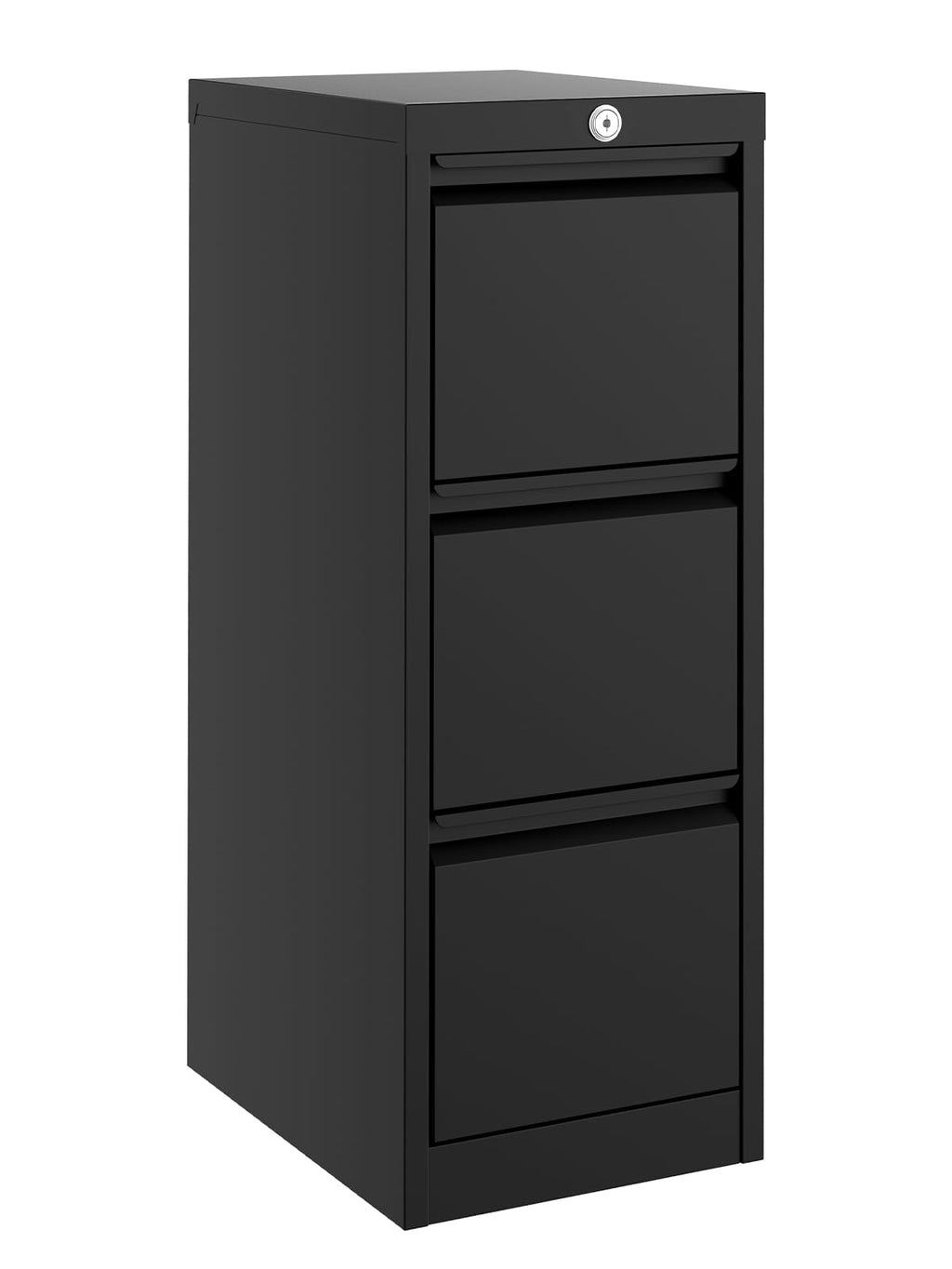 3 Drawer Metal File Cabinet with Lock, Black M370210