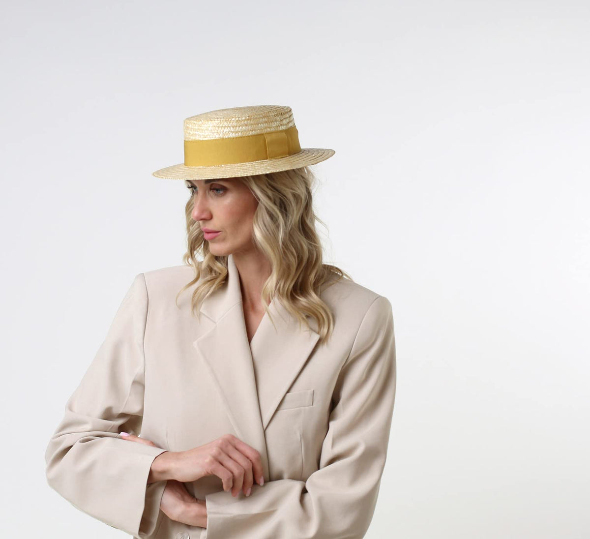 Straw Boater Hat F6957