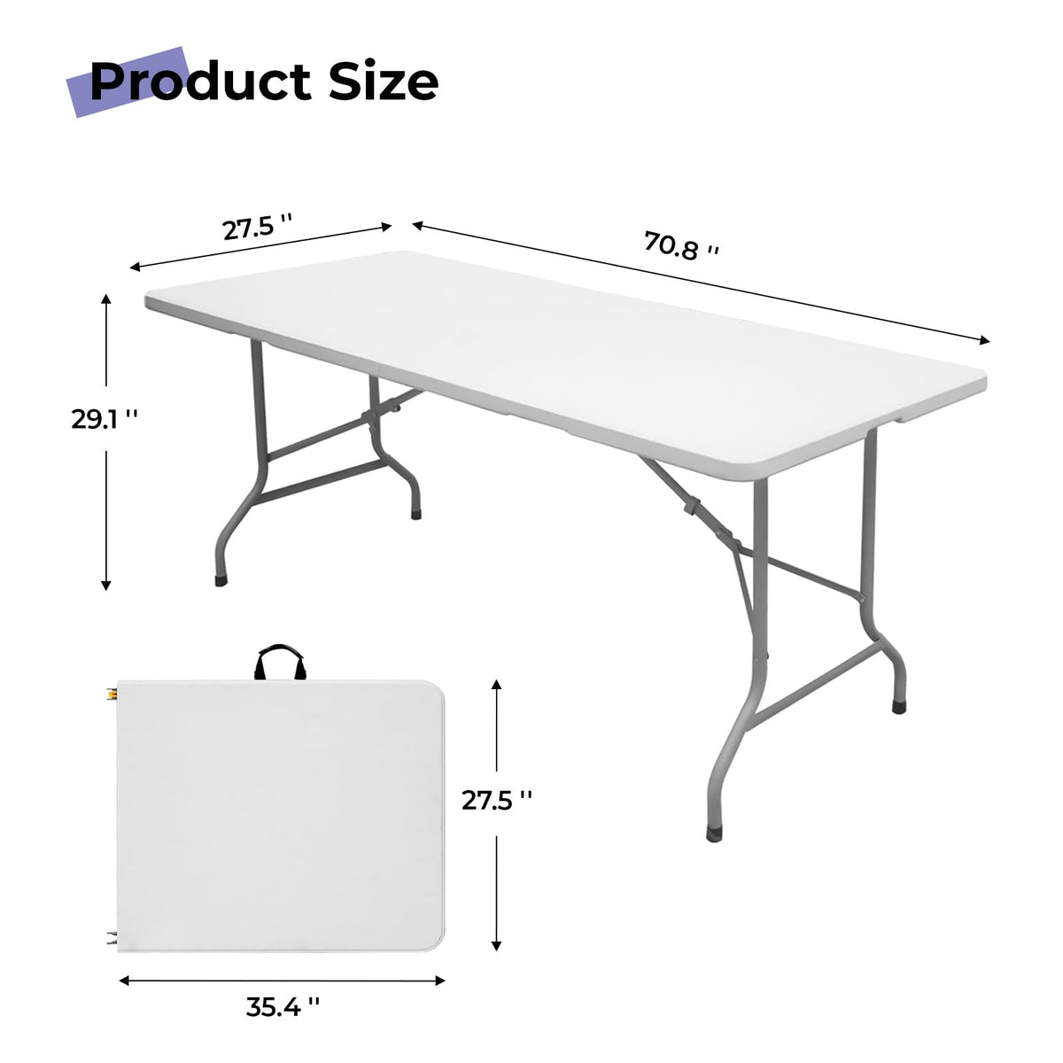 White 6ft Heavy Duty Folding Table A996