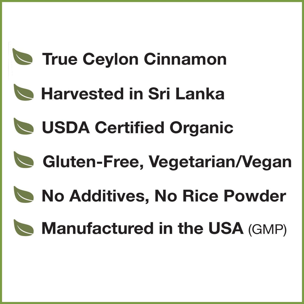 Organic Ceylon Cinnamon Supplement, 120 Capsules I9926