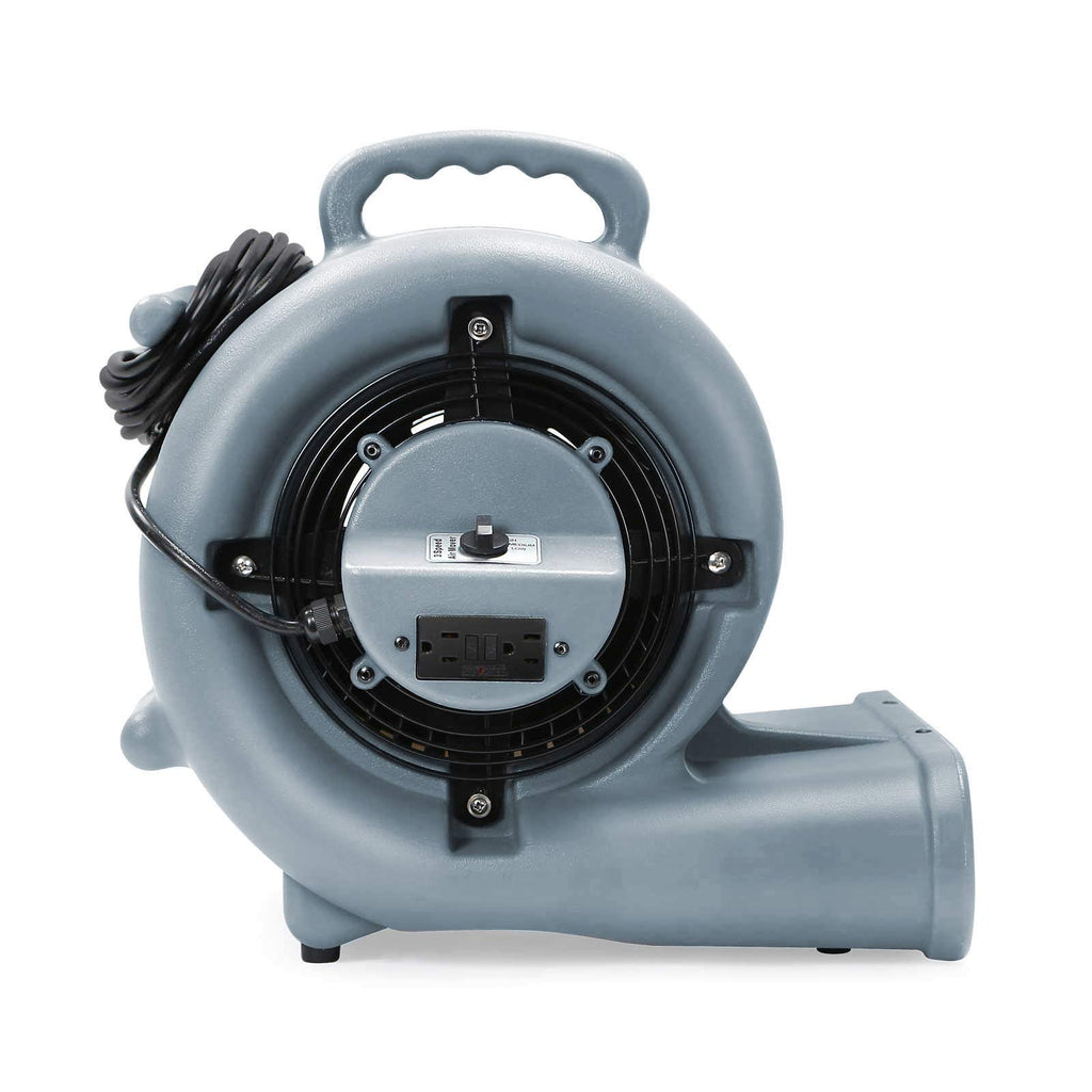 3 Speed 1/3 HP Industrial Floor Fan with 2 GFCI Outlets Q762