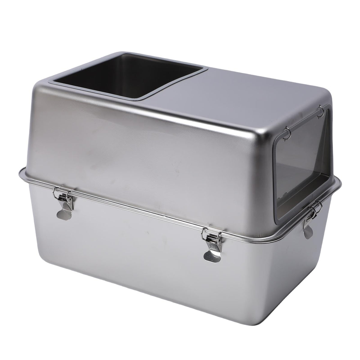 Enclosed Stainless Steel Top Entry Cat Litter Box with Scoop P1656