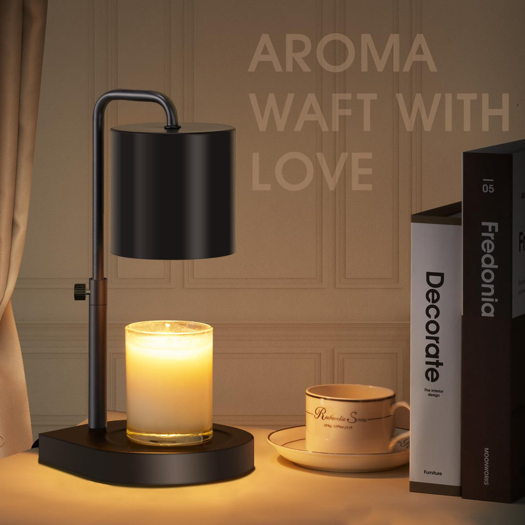 Black Adjustable Height Dimmable Candle Warmer Lamp with Timer K8773