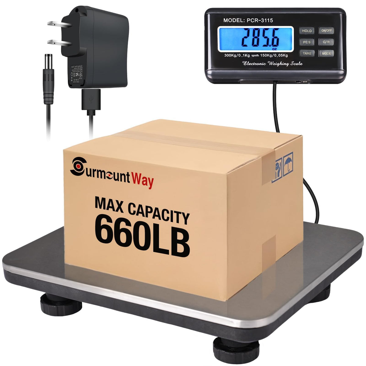 Heavy Duty Shipping Scale 660lbs Stainless Platform F1232