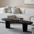 Black Wood Oval Coffee Table 59" L x 19" W x 16" H Y6255