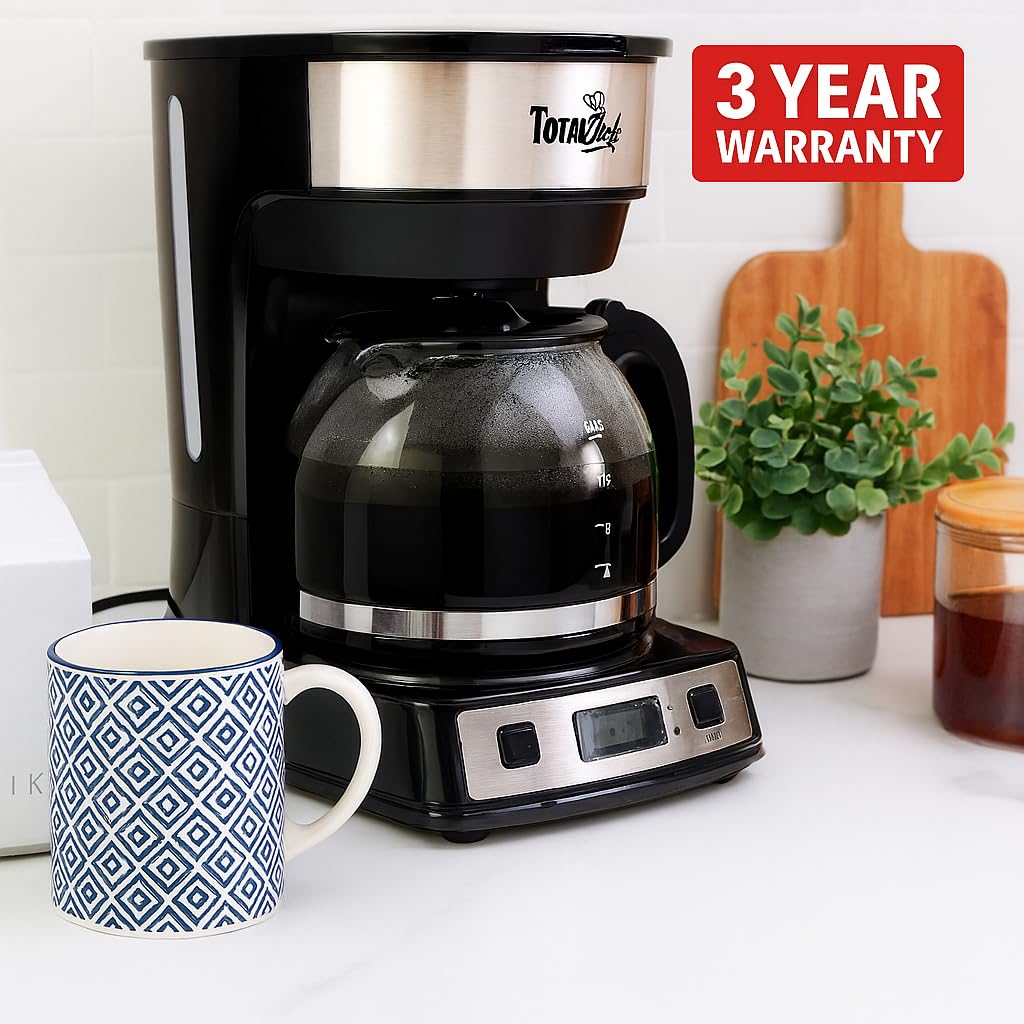 12-Cup Programmable Drip Coffee Maker with Glass Pot T4703