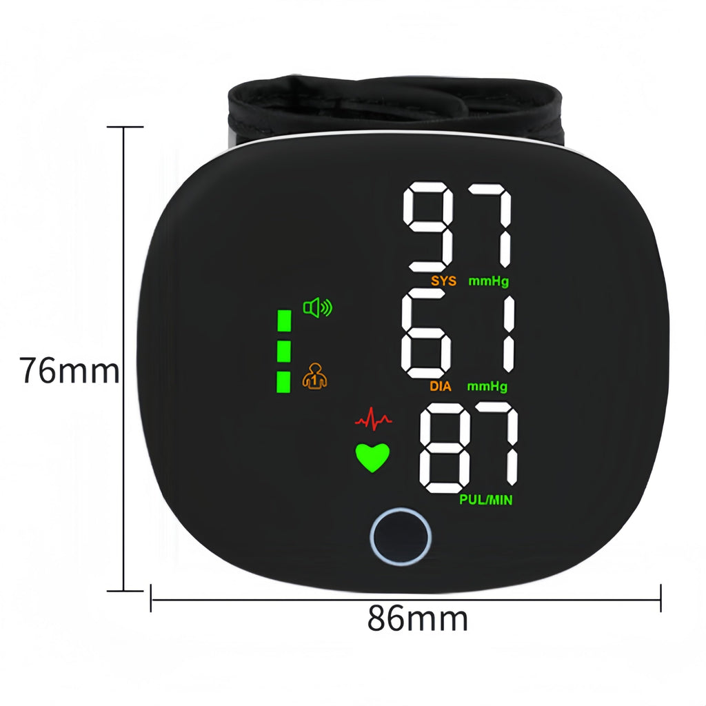 Wrist Blood Pressure Monitor with LCD Display and Voice Guide Y817