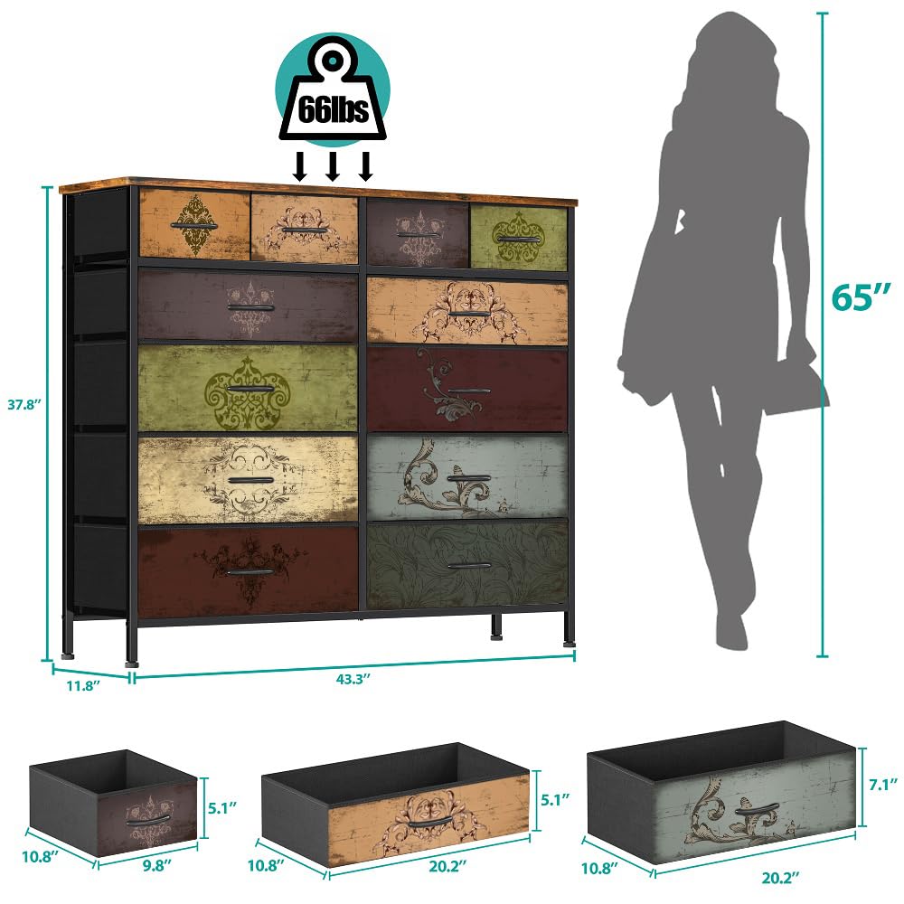 12 Drawer Fabric Dresser N43873