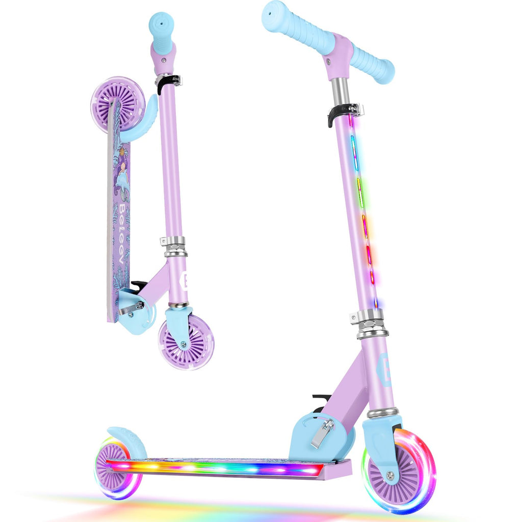 2 Wheel Folding Lightweight Kick Scooter with Light-Up Wheels J390960