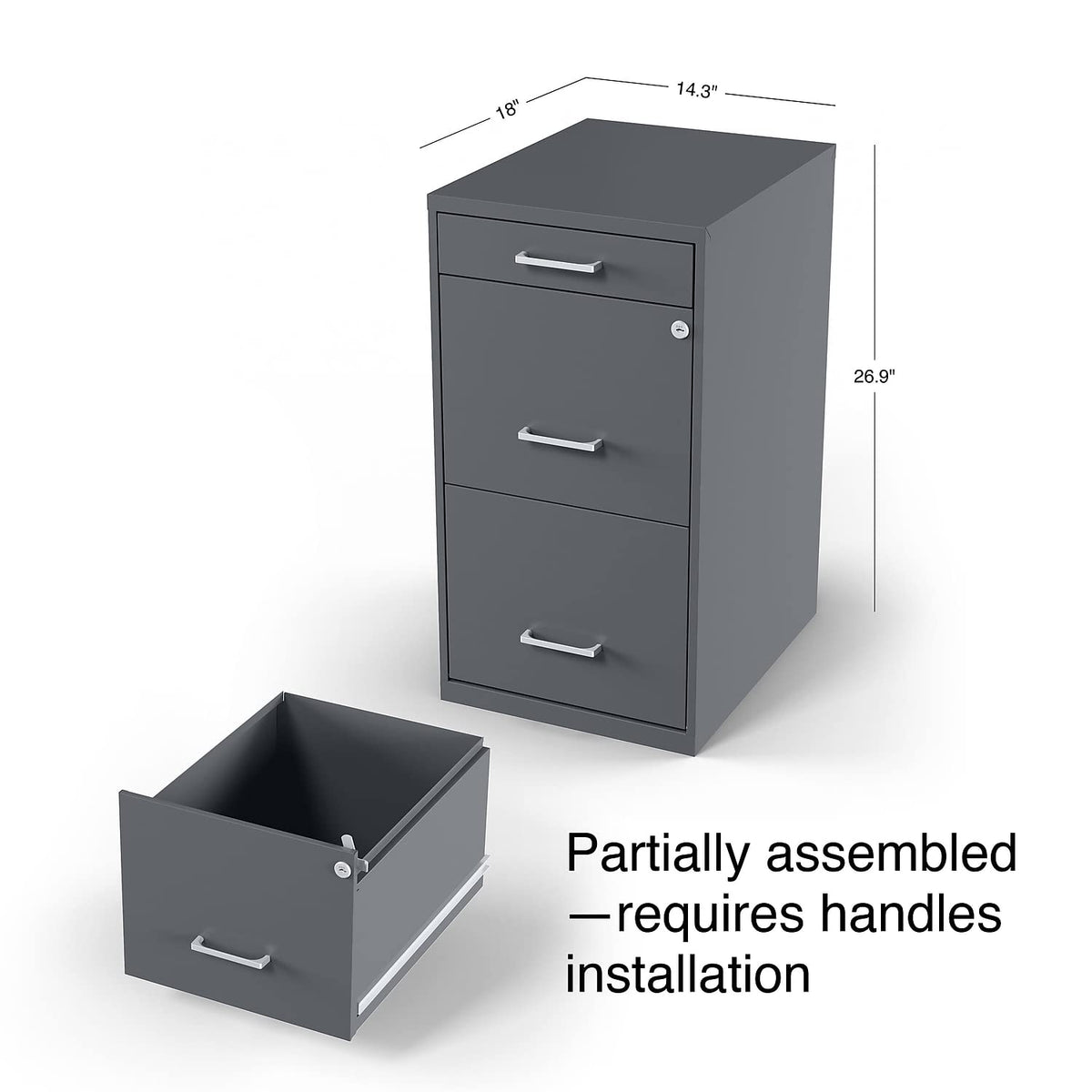 3 Drawer Letter Size Lockable File Cabinet I2894