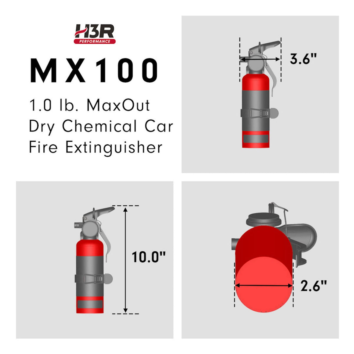 Compact Refillable Purple K Dry Chemical Fire Extinguisher 1.0 lb X21602