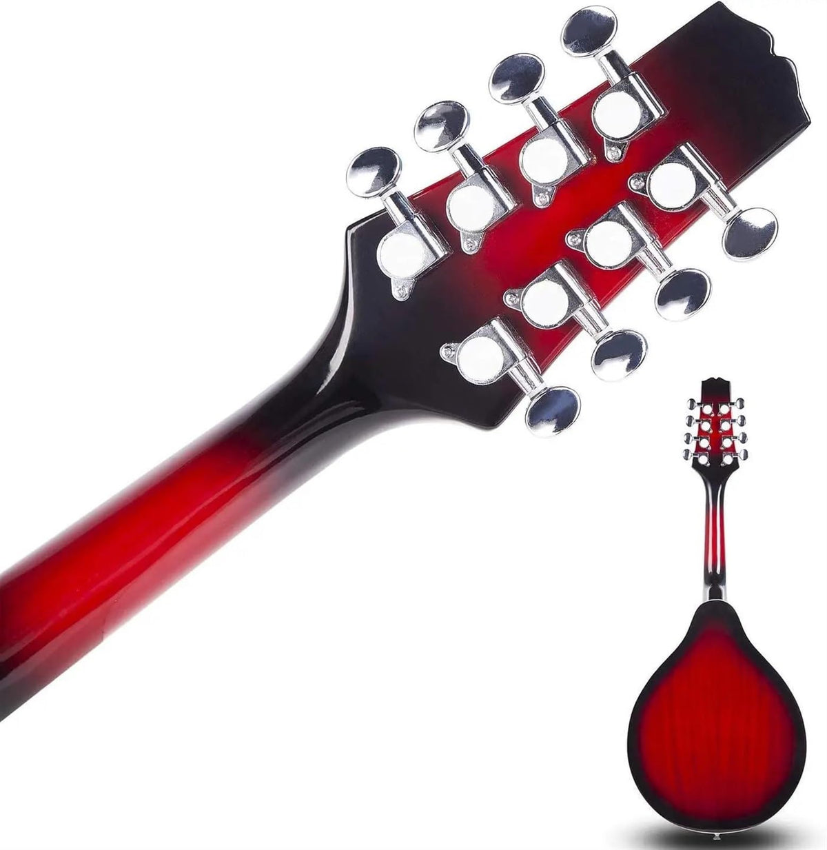 Red Sunburst Mahogany Wood Acoustic Electric Mandolin Z6616