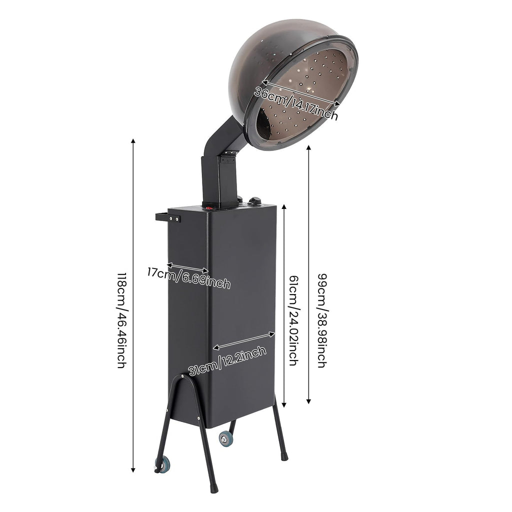 1200W Freestanding Hooded Hair Dryer with Wheels M313
