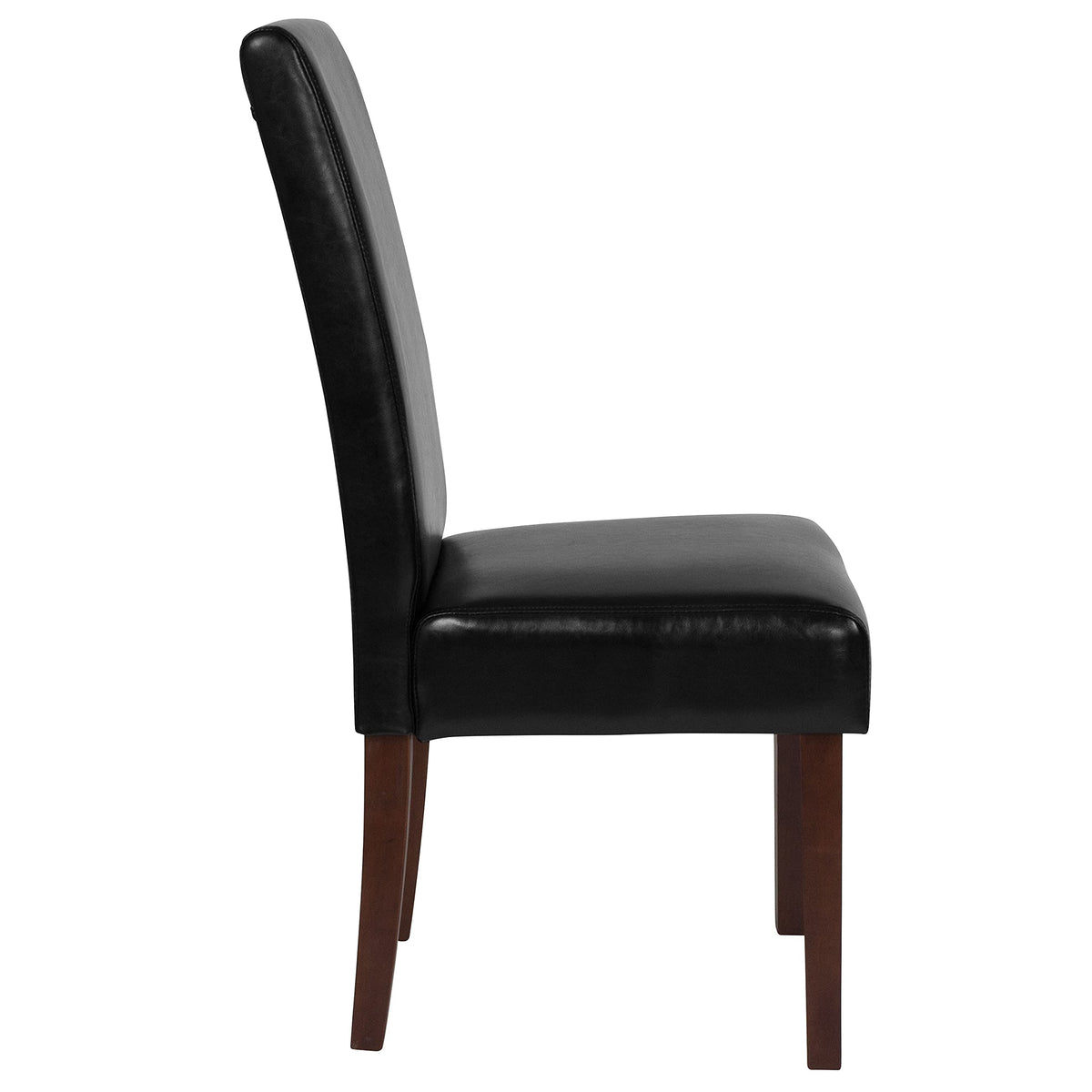 Black Faux Leather Parsons Chair K493149