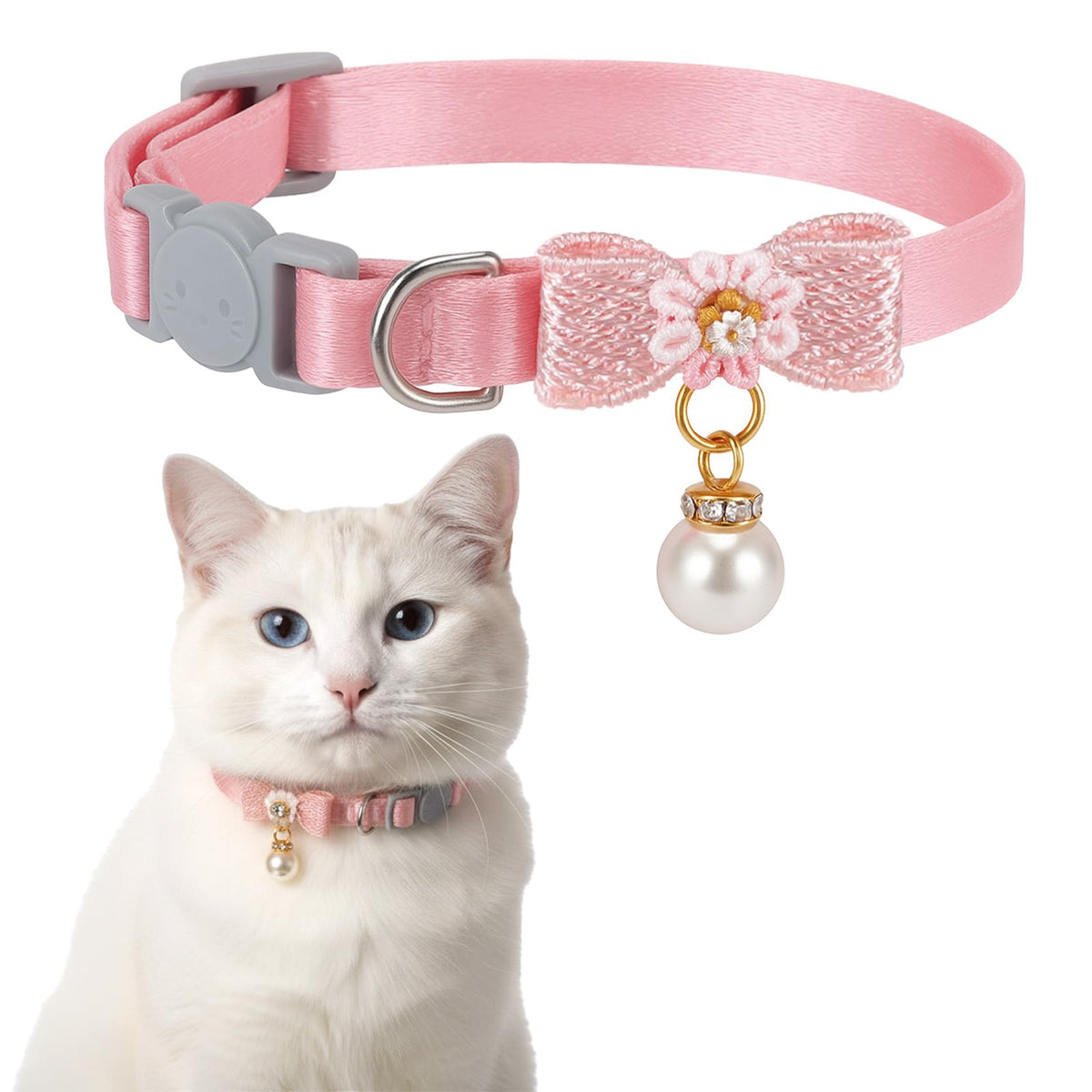 Adjustable Pink Breakaway Cat Collar O9382