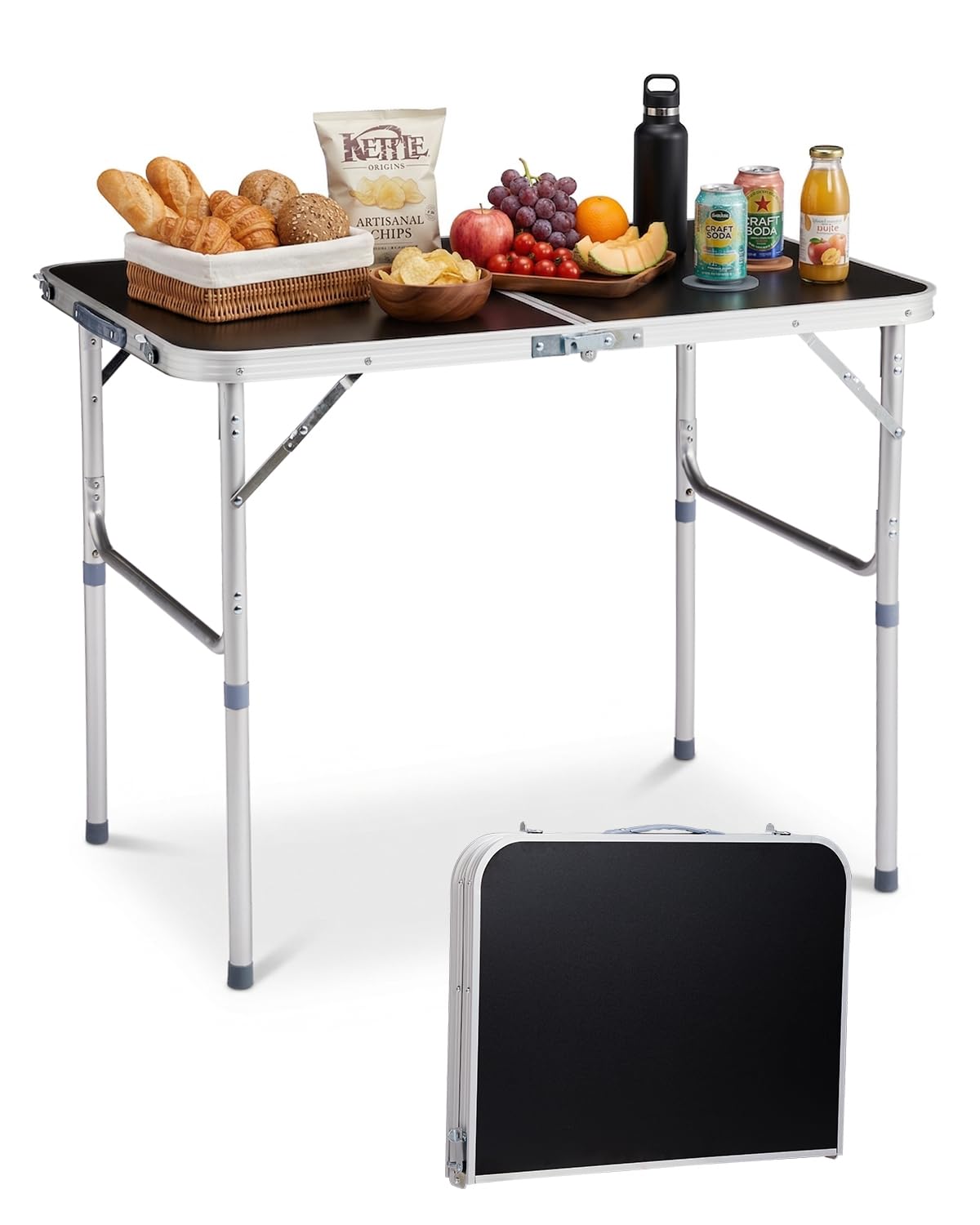 Portable Folding Camping Table Black M355