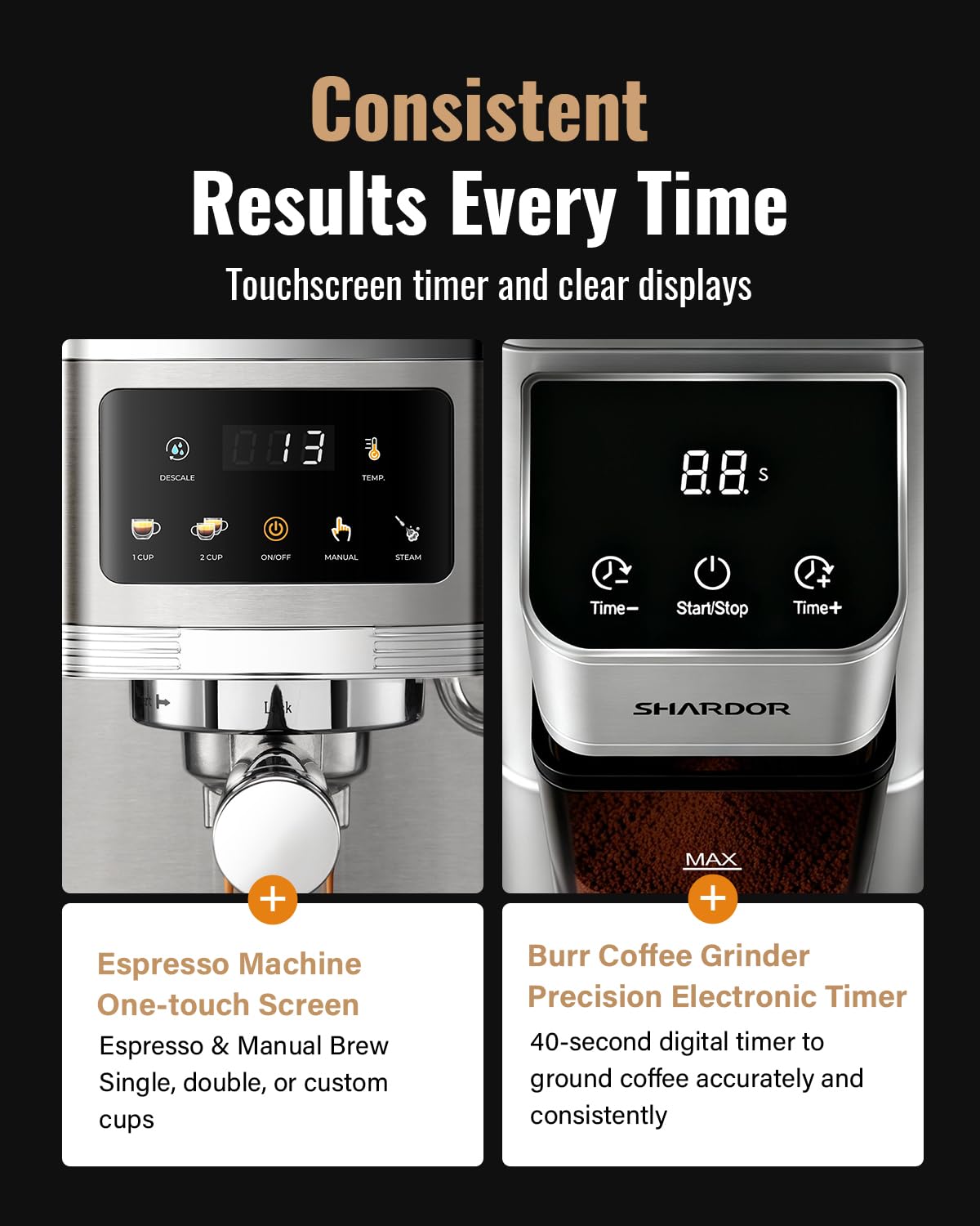Espresso Machine with Grinder and 48 Grind Settings K650167