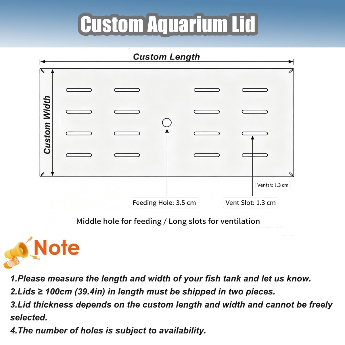 Clear Acrylic Aquarium Lid for 10-55 Gallon Tanks J245829