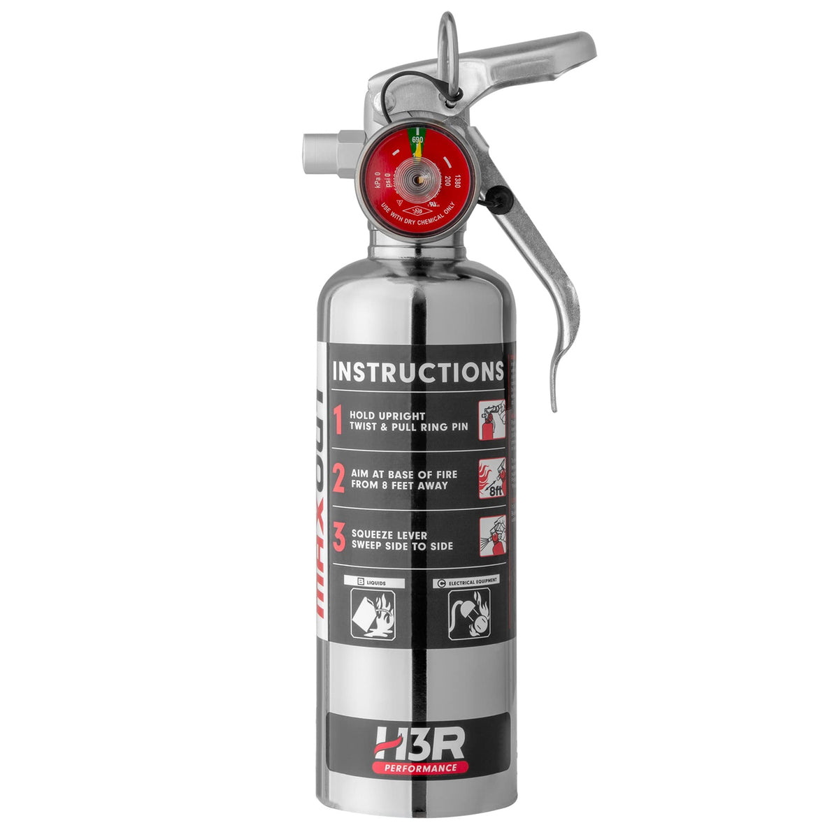 Compact Refillable Purple K Dry Chemical Fire Extinguisher 1.0 lb X21602