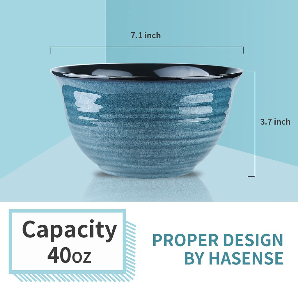 40 Ounce 7 Inch Ceramic Soup Bowls Set of 4 R2131
