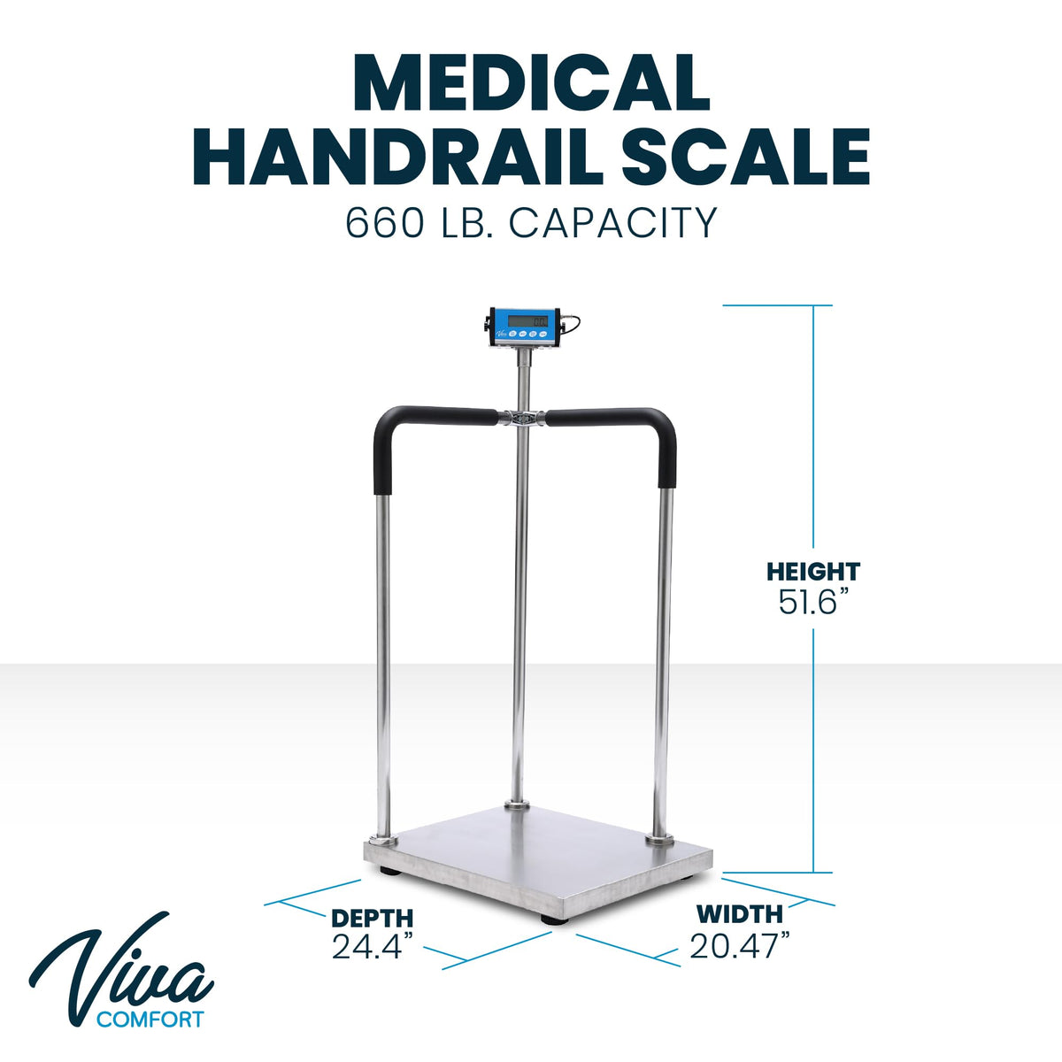 Medical Grade Digital Scale with Handles 660 lb Weight Capacity O539