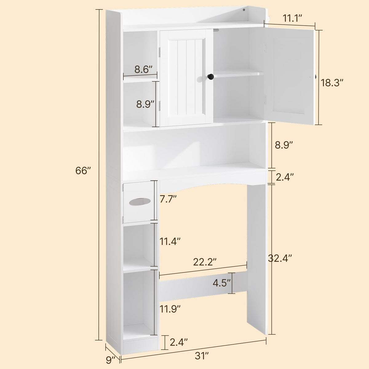 Over The Toilet Storage Cabinet T9911