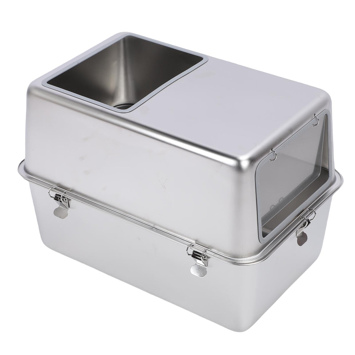 Enclosed Stainless Steel Top Entry Cat Litter Box with Scoop P1656