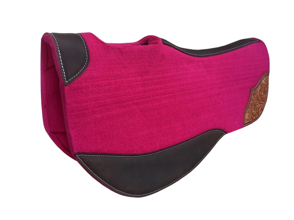 32"x32" Western Contoured Wool Felt Cotton Bareback Saddle Pad T286009