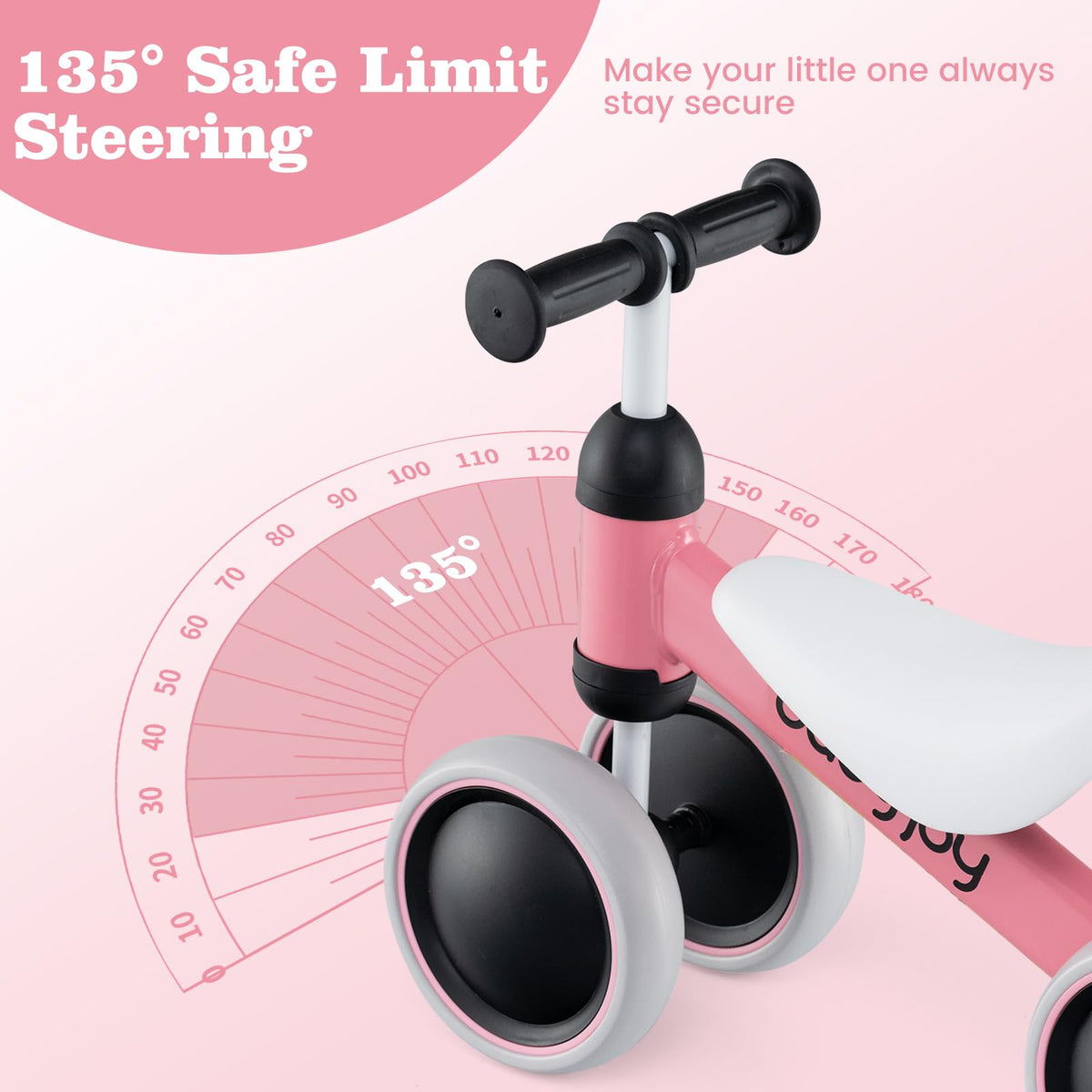 No Pedal 4 Wheels Toddler Balance Bike with Soft Seat T455455