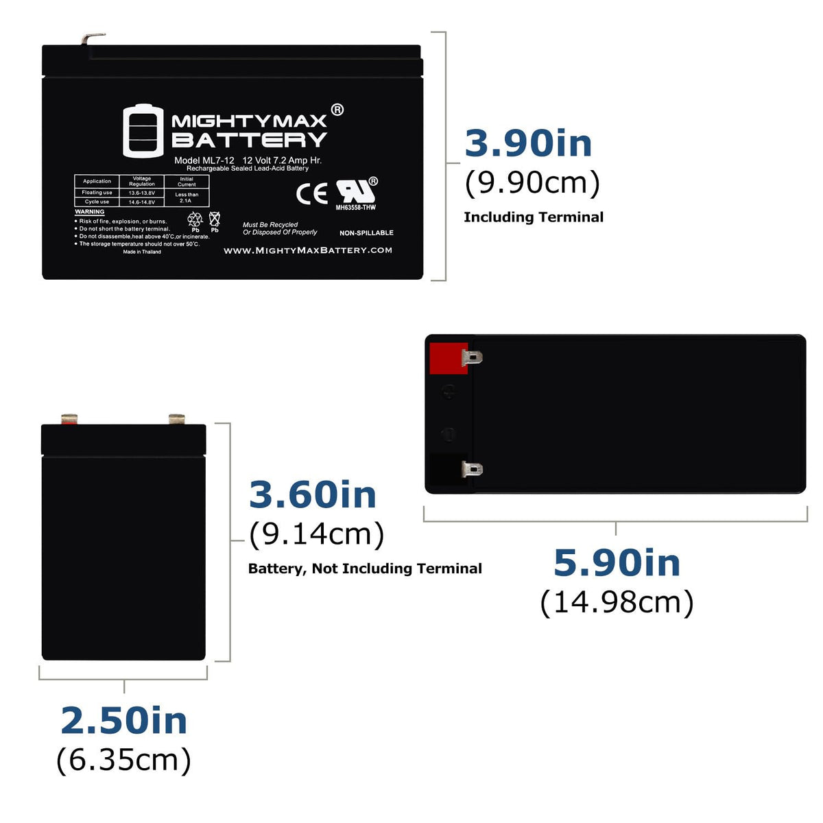 12 Volt 7.2 AH SLA Battery X78529