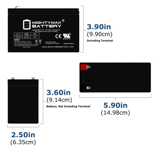 12 Volt 7.2 AH SLA Battery X78529