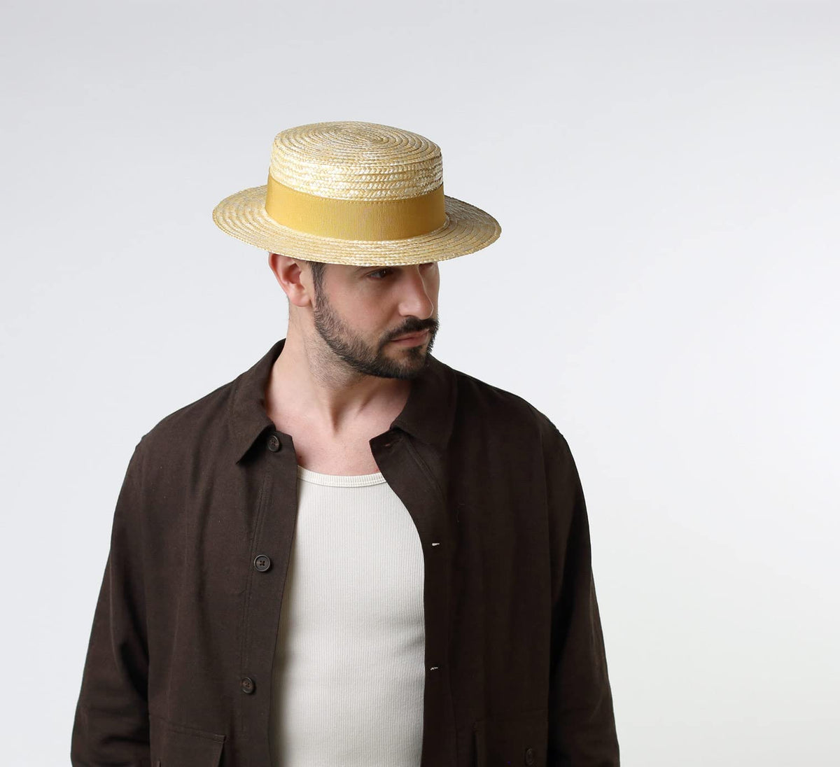 Straw Boater Hat F6957