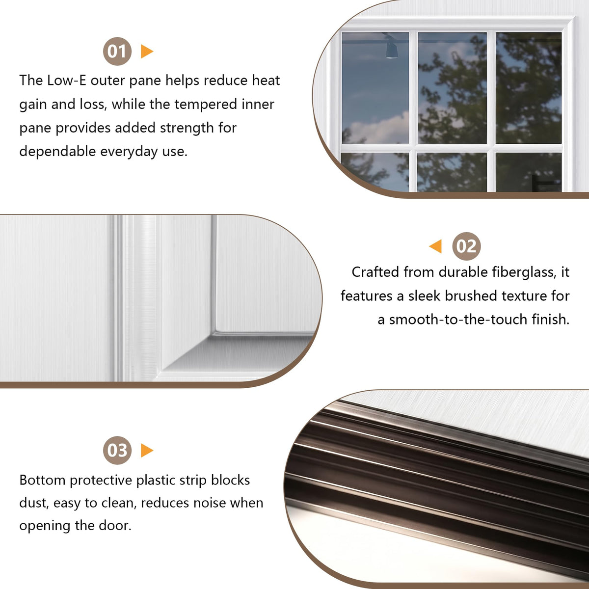 White 9-Lite Fiberglass Entry Door E5572