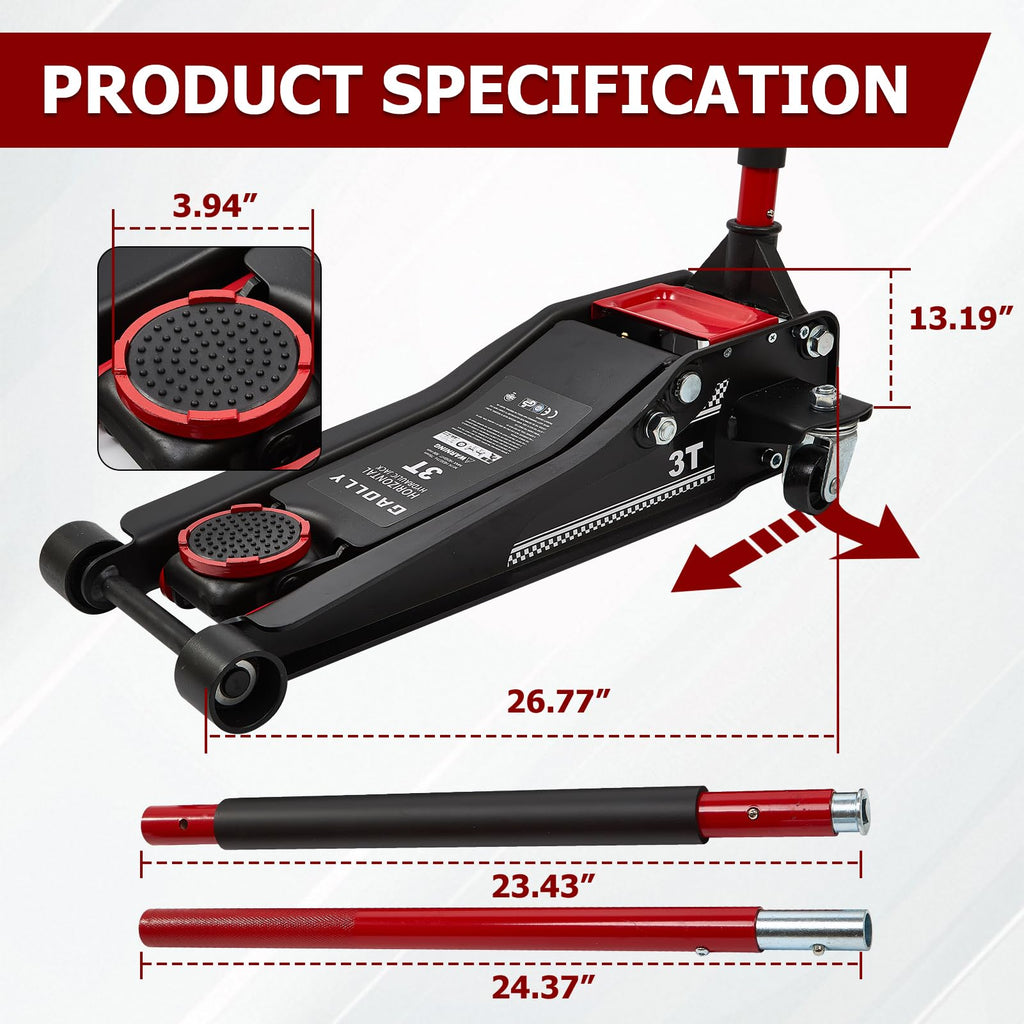 3 Ton Low Profile Steel Floor Jack K247