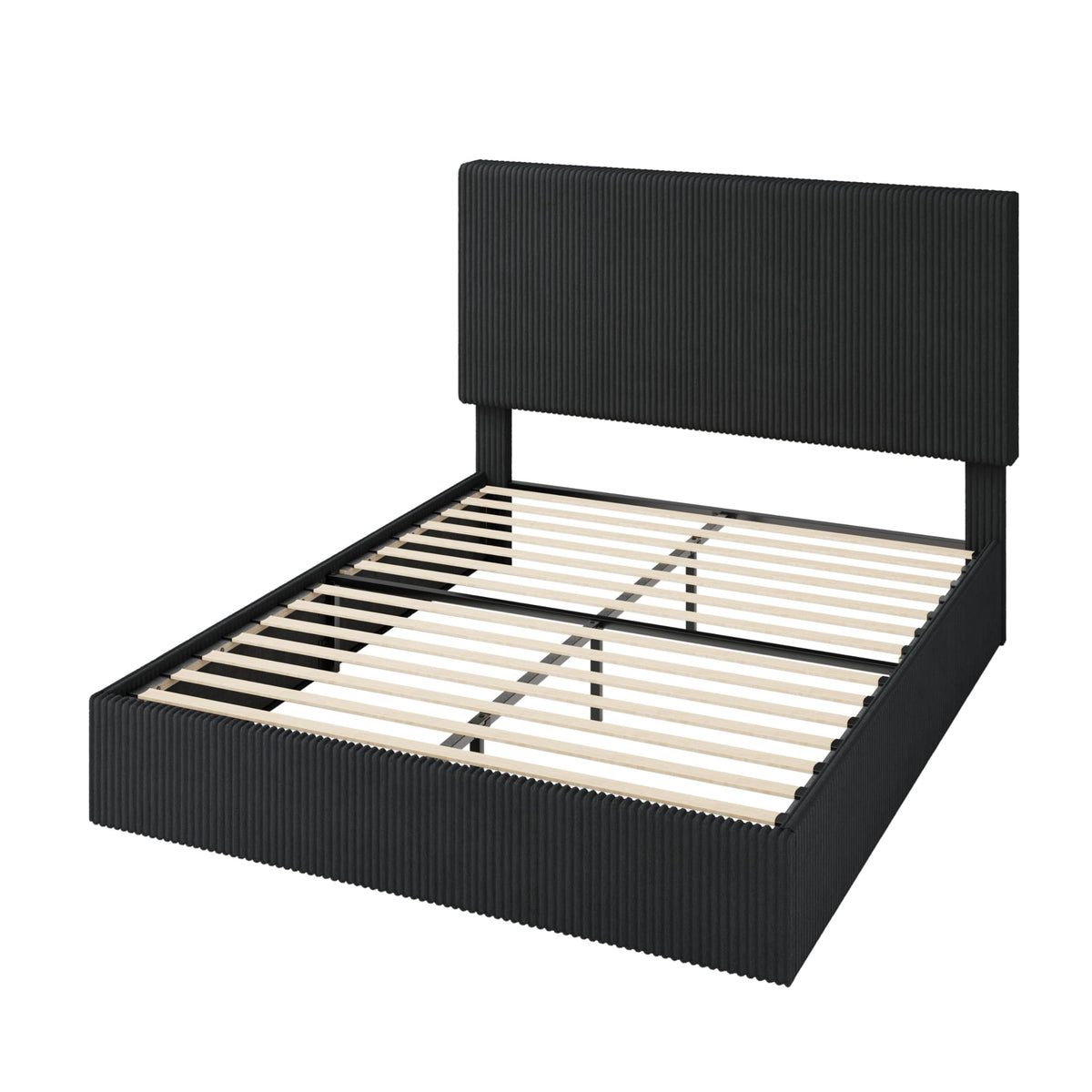Queen Bed Frame with Adjustable Corduroy Headboard M420
