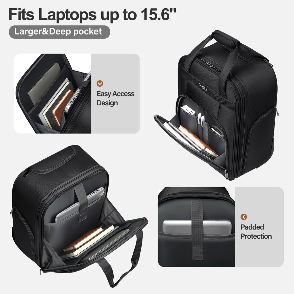 16-Inch Underseat Carry on Luggage with Wheels Black F14407
