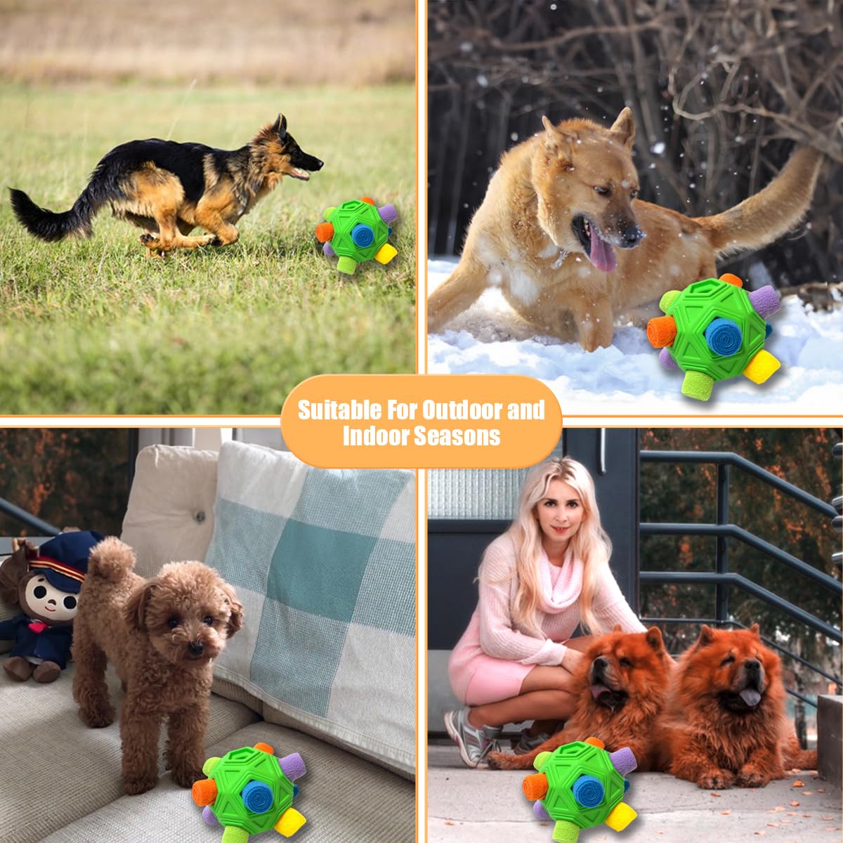 Interactive Puzzle Dog Toys Slow Feeder with Squeaky Carrot Toy X334