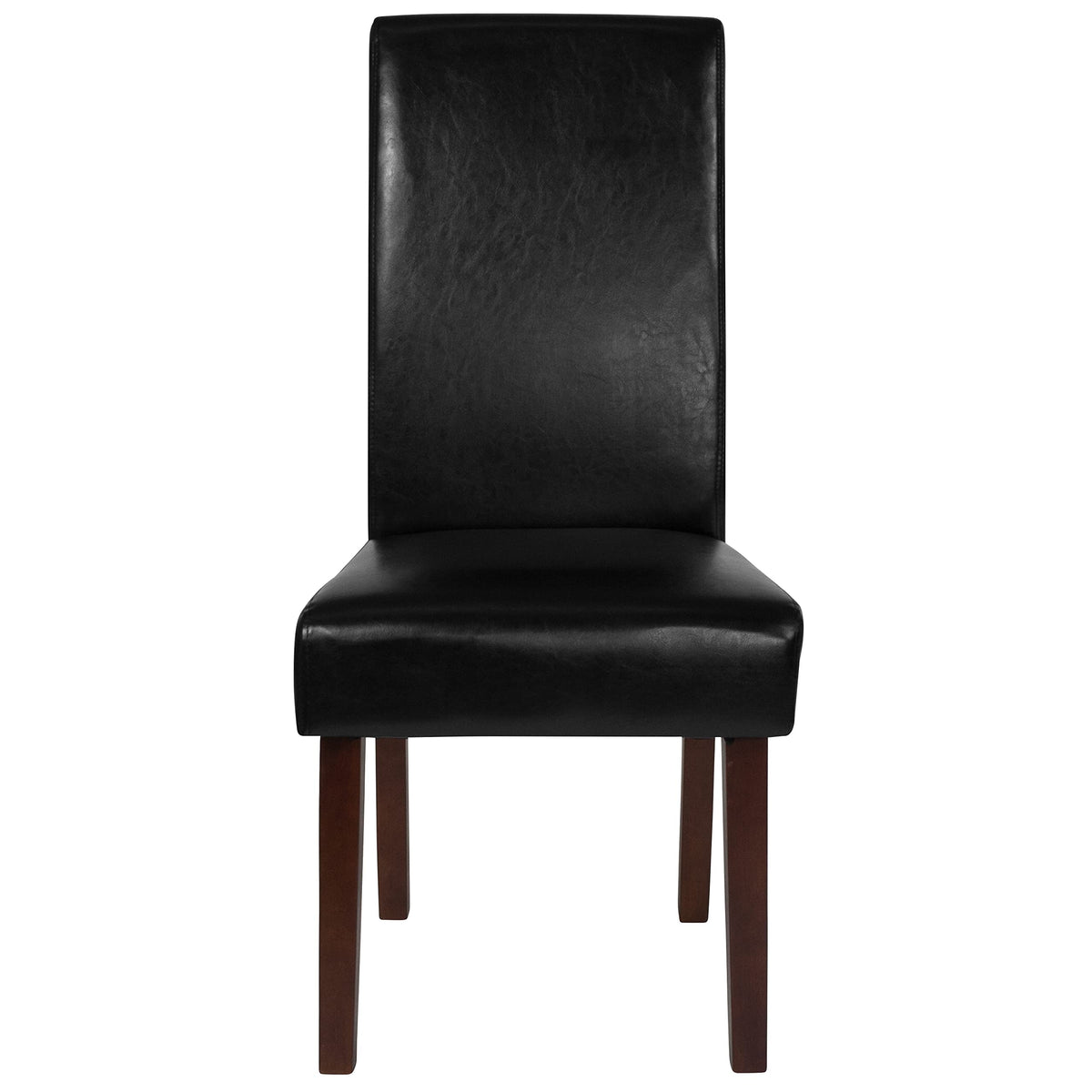 Black Faux Leather Parsons Chair K493149