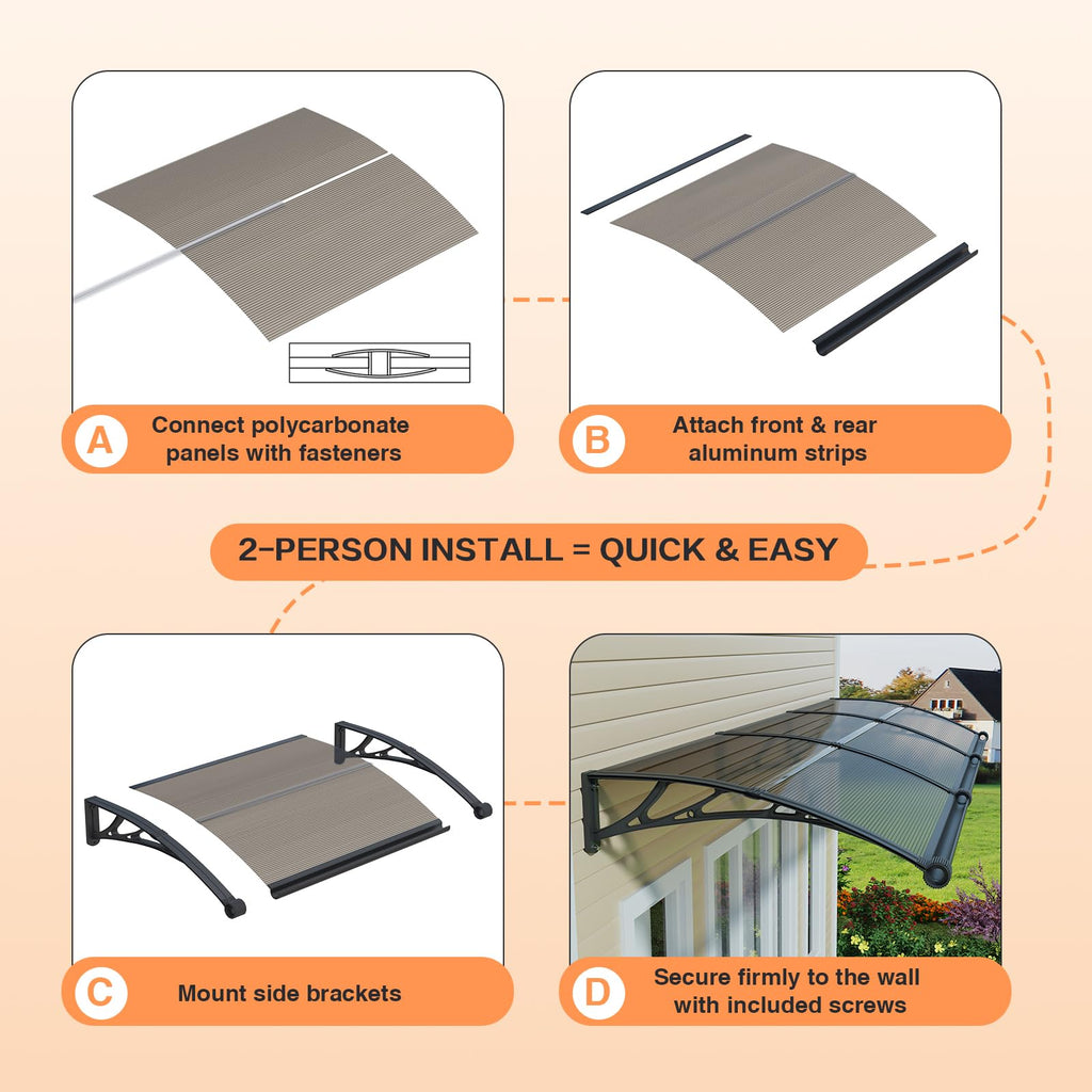 40x48in UV Rain Proof Door Awning B80286