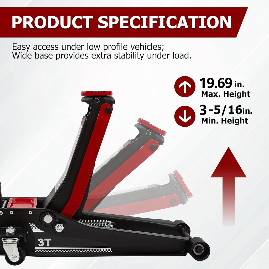 3 Ton Low Profile Steel Floor Jack K247