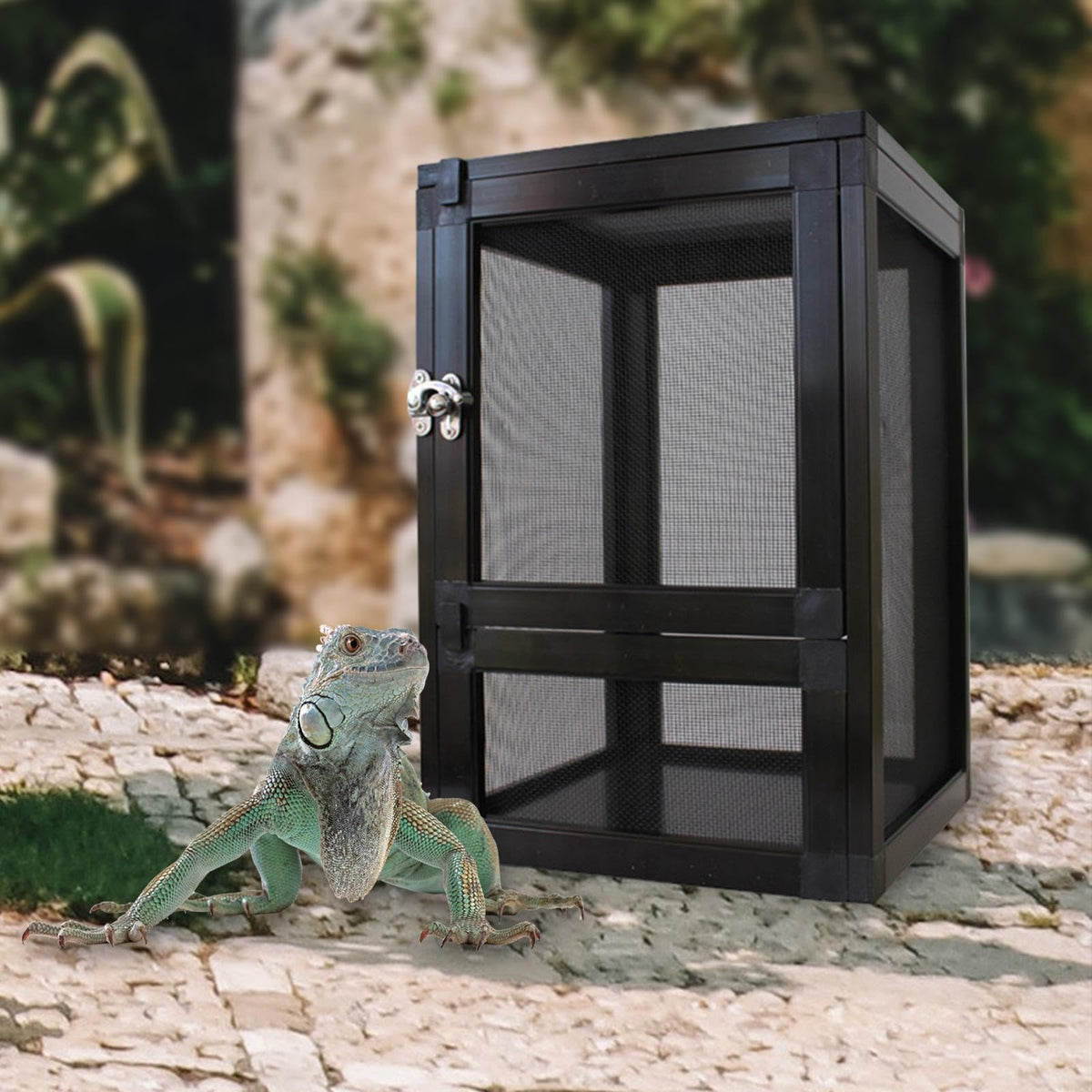 Black Aluminum Alloy Mesh Screen Habitat Cage G16072