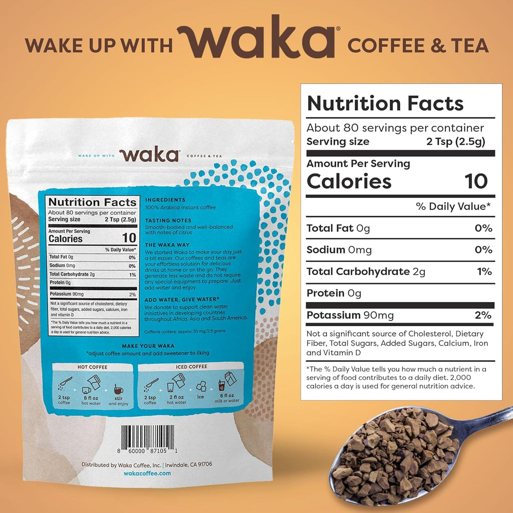 Instant Coffee, Colombian Medium Roast, 80 Cups, 8 oz Bag W133135