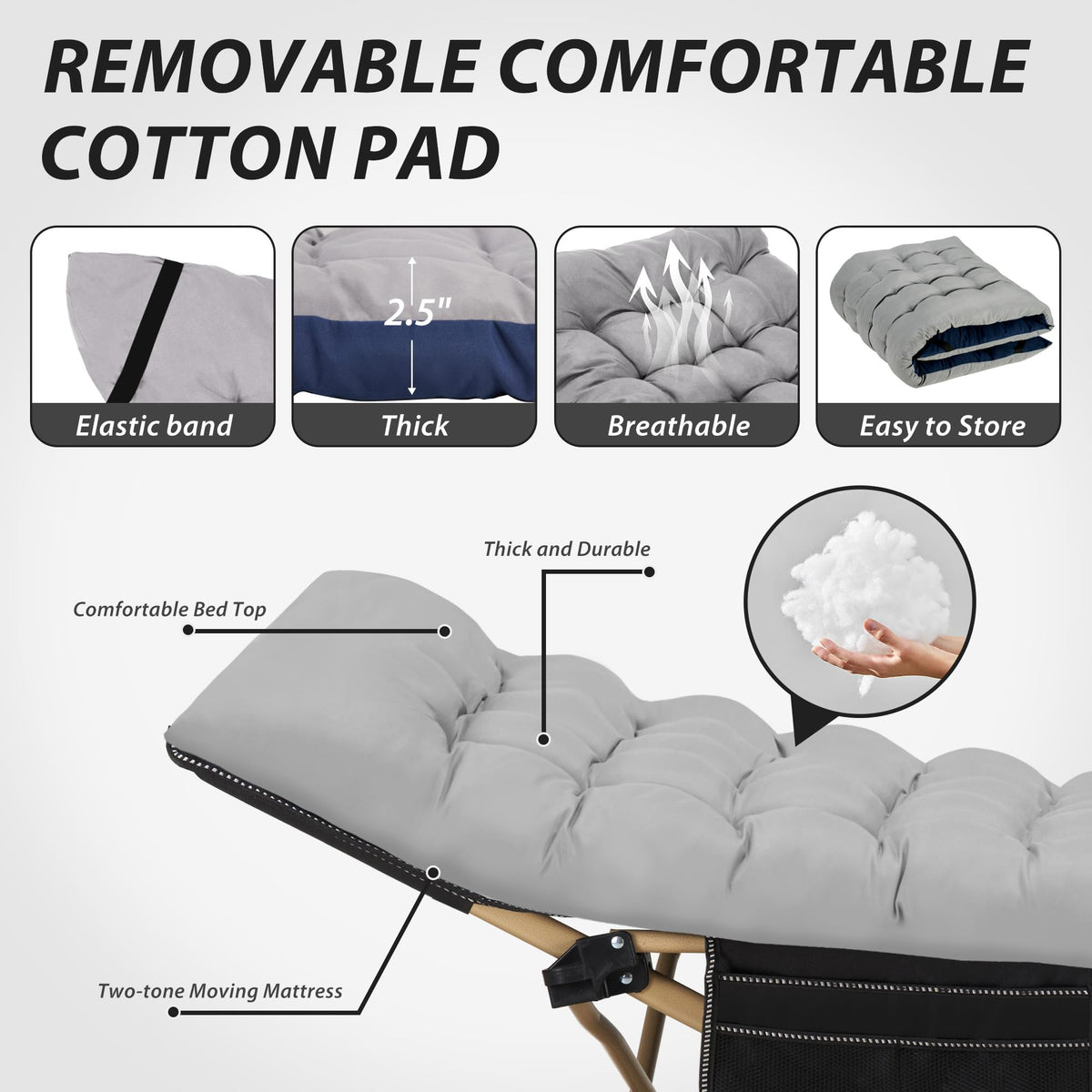 Folding Camping Cot with Mattress Q758